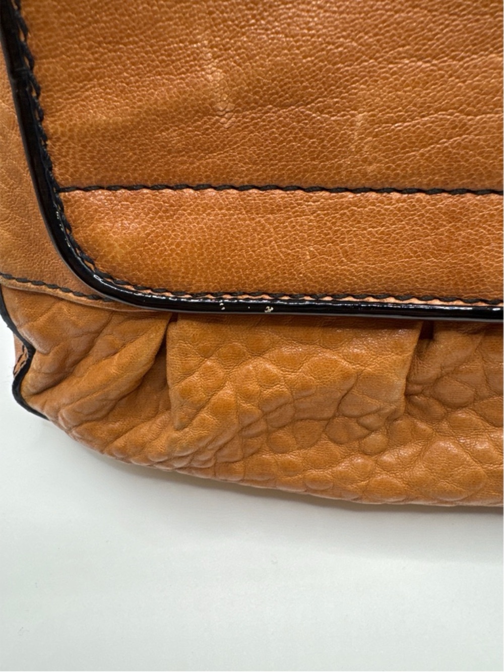 Fendi Brown Pebbled Leather Buckle Shoulder Bag Y2K Italy - Picture 5 of 11